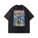 I Royal Retro street spoof printing short sleeved T shirt tide brand hip hop washed five quarter sleeves eprolo 